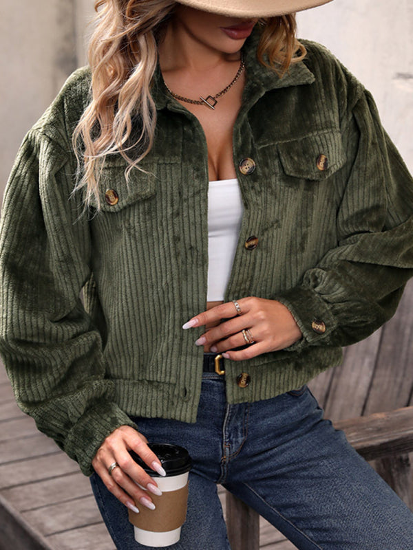 Women's New Solid Color Plush Casual Short Jacket