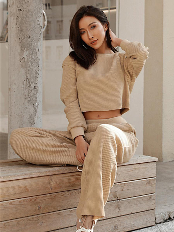 Women's Knit Casual Two-Piece Pants Set