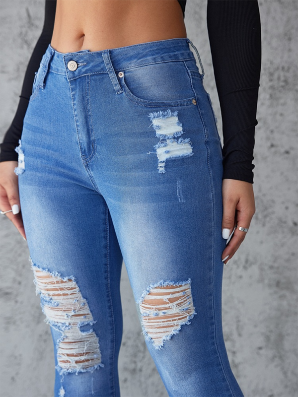 New style ripped jeans slim fit hip lift skinny trousers