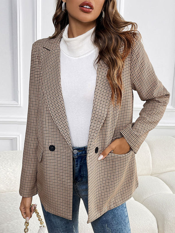 New Casual Buttoned Lapel Long Sleeve Blazer with Pockets