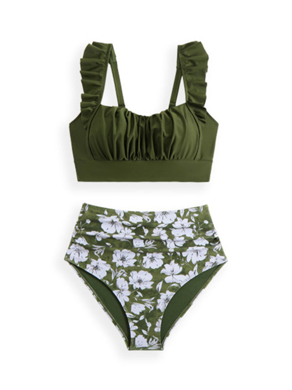 New swimsuit ruffled three-piece bikini