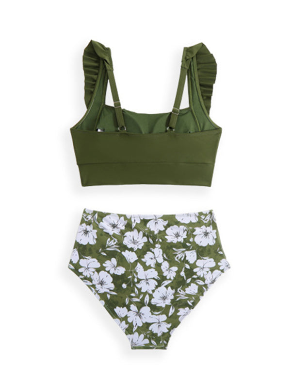 New swimsuit ruffled three-piece bikini