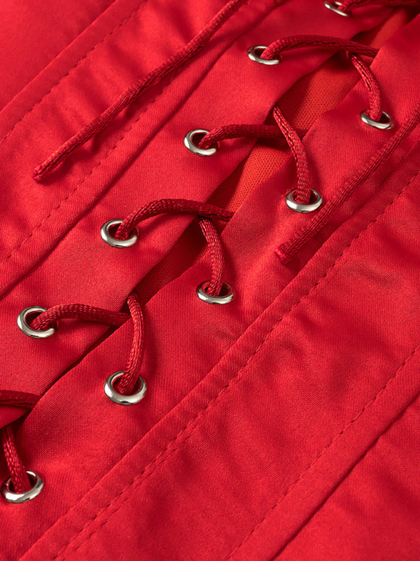 Bandeau Herringbone Top Mini Skirt Set