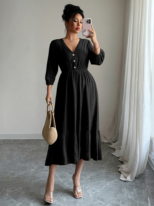 Simple lace patchwork dress